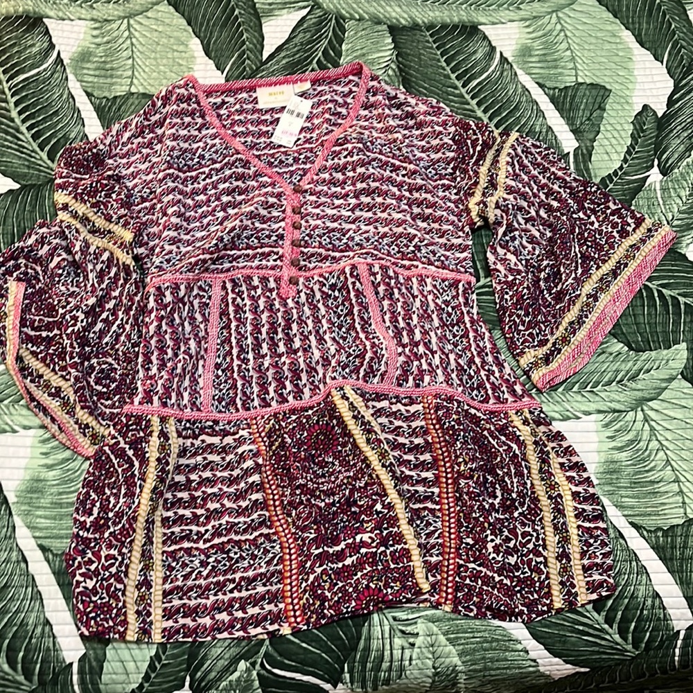 Anthropologie Maeve tunic silk shirt